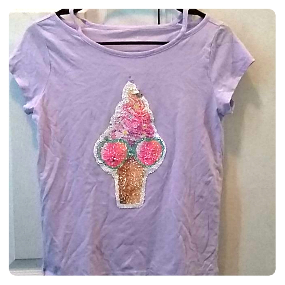 Purple kids girls top w/sequence
